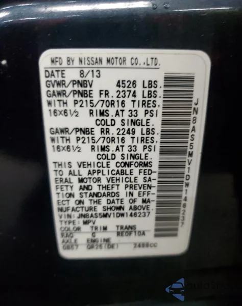 2013 Nissan Rogue S z USA, uszkodzony, nr VIN JN8AS5MV1DW146237